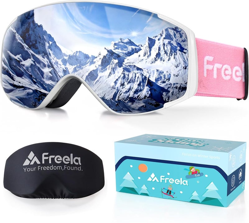 Freela Kids Ski Snowboard Goggles for Toddler(3-14) Youth Anti Fog Anti UV Goggles Girls Boys Snow Skiing Equipment - Image 1